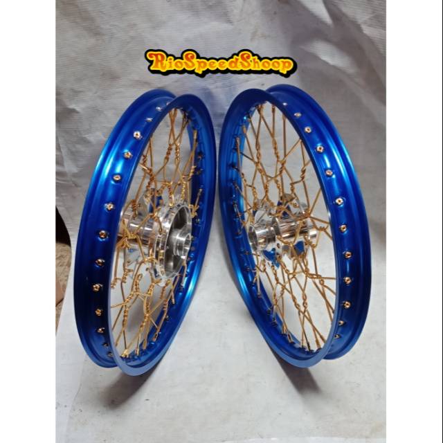 Velg Satria FU Model Stell Kepang Velg Biru JariJari Gold