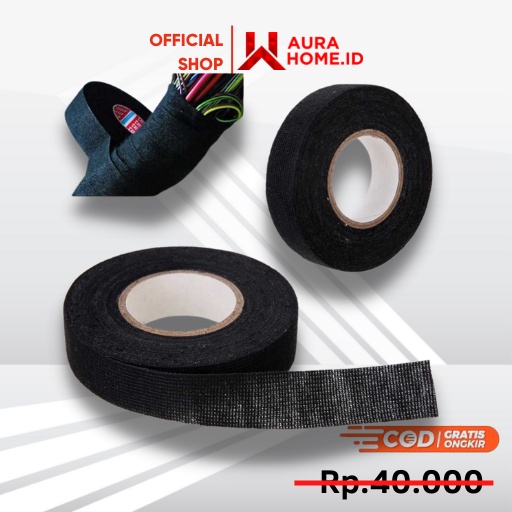Lakban Kabel Listrik Adhesive Cloth Wiring Tape 19mm / Lakban Isolasi Solasi Selotip Kain Perekat Pe