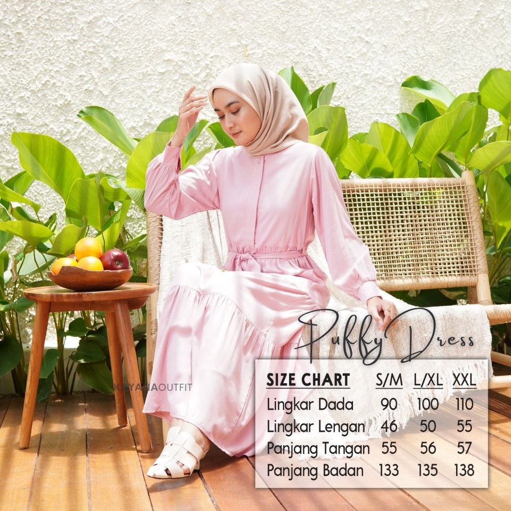 KYN Puffy Dress - Dress Korean Style Gamis Wanita Bahan Rayon Twill Premium