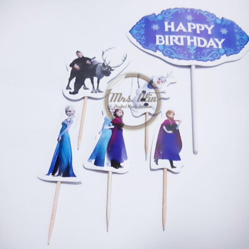 Jual Topper Cake Frozen Topper Cup Cake Hiasan Kue Ulang Tahun Topper Cake Happy Birthday