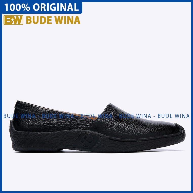 SEPATU SLIP ON KULIT EVERBEST WANITA ORIGINAL CASUAL ASLI HITAM EW12