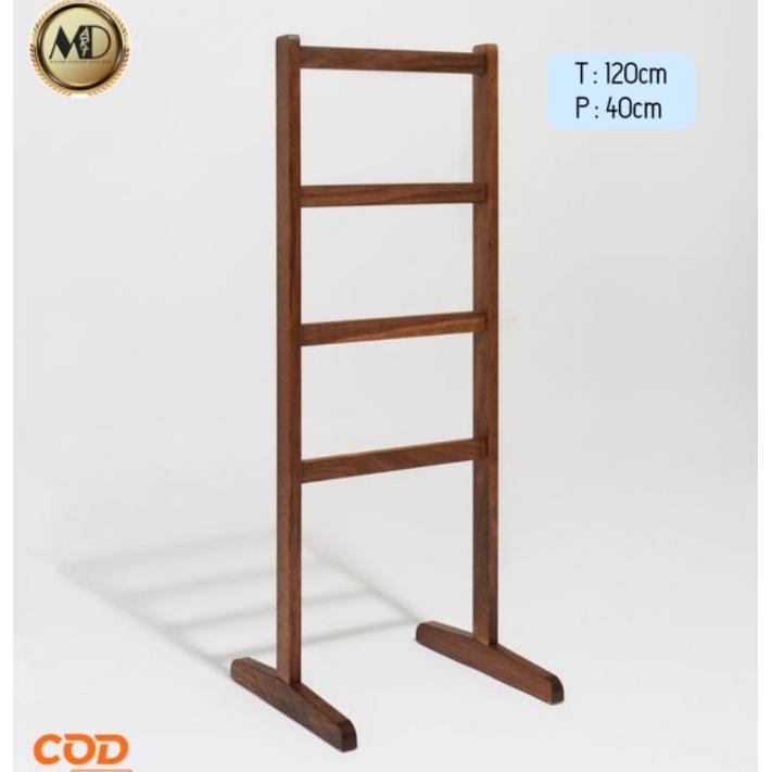 Rak Handuk Stand Tangga Kayu/ Rak Handuk Kayu ( 15 )