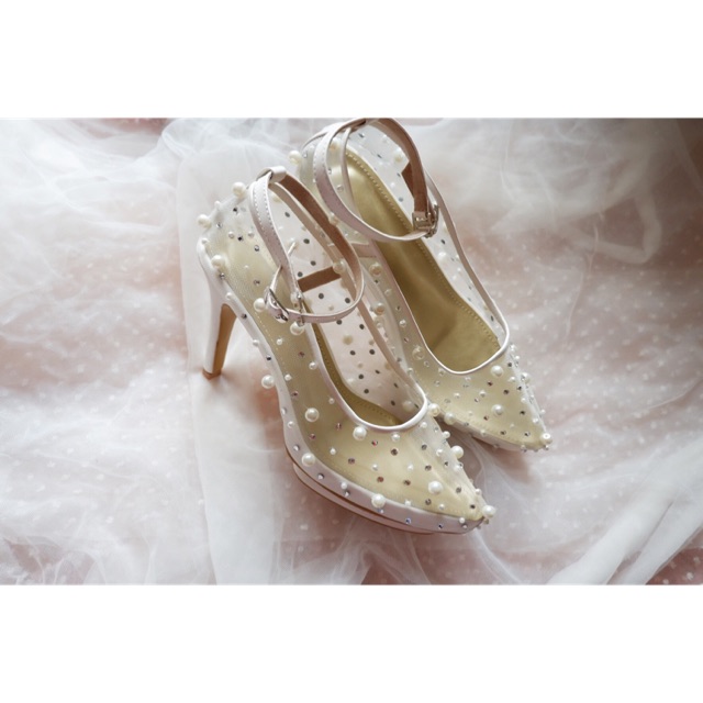 Wedding Shoes Pearl With Swaroski Shopee Indonesia
