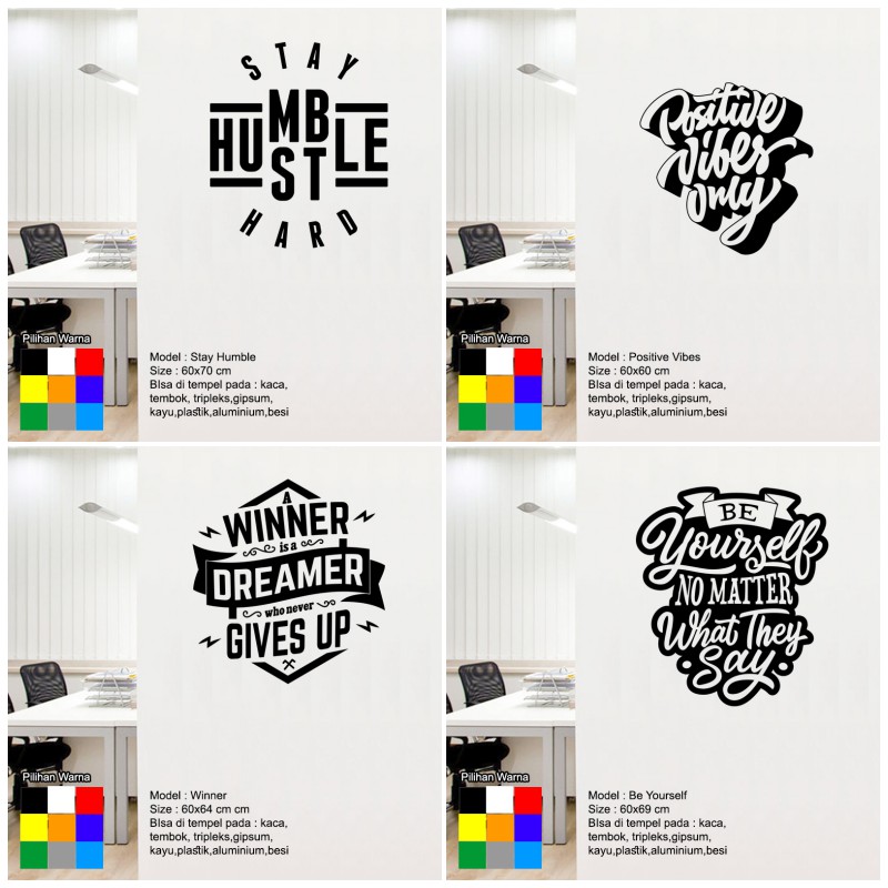 Stiker Kata Kata Motivasi Dinding dan Kaca Kantor Quotes Cutting Sticker Keren