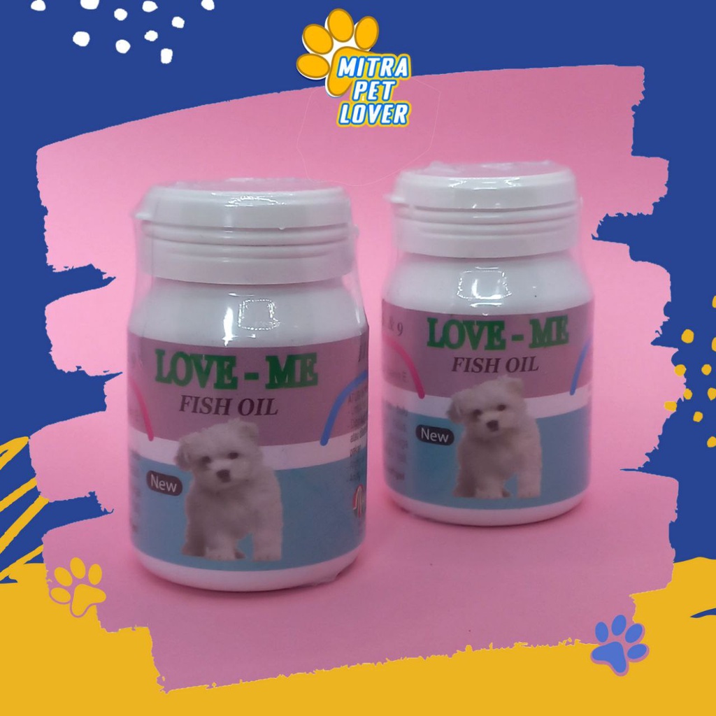 SUPLEMEN PENGGEMUK ANJING - LOVE ME DOG FISH OIL 60 SOFT GEL ORIGINAL -  VITAMIN MINYAK IKAN OMEGA DHA PENGGEMUK ANJING GEMUK SEHAT PET ANIMAL HEALTHCARE AND VETERINARY TAMASINDO OBAT KESEHATAN DAN VITAMIN TERNAK HEWAN BINATANG PELIHARAAN MITRAPETLOVER