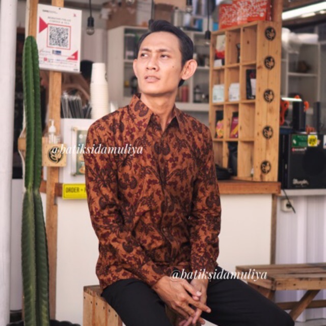 Sidamuliya Batik Kemeja Pria Slimfit Premium Arya Paksi Lengan Panjang