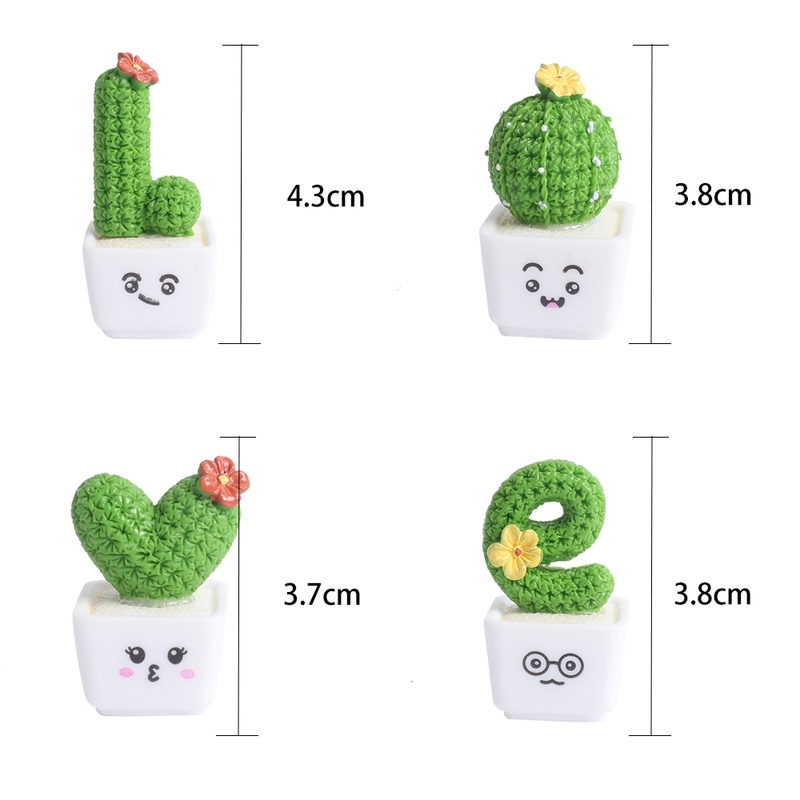 Creative Small Fresh Resin Cactus Ornament / Miniatures Landscape Cactus Figurines / For Home Car Office Desktop Decor