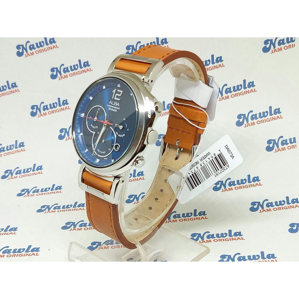 Alba Quartz AT3D71X1 Chronograph Leather - Jam Tangan Pria AT3D71