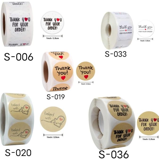 

1 Roll (500pcs) Stiker Label 2.5cm stiker untuk cookies packaging