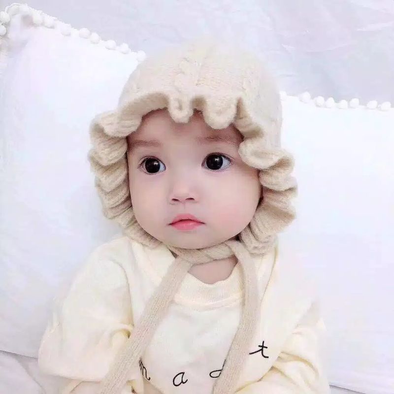 Kupluk Bonet Bayi Perempuan/Topi Bayi Perempuan Kupluk Rajut Bayi Perempuan