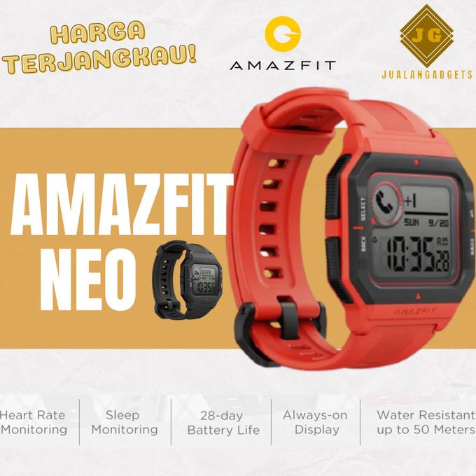 Amazfit Neo Retro Smartwatch Heart Rate 24/7 Mode Olahraga