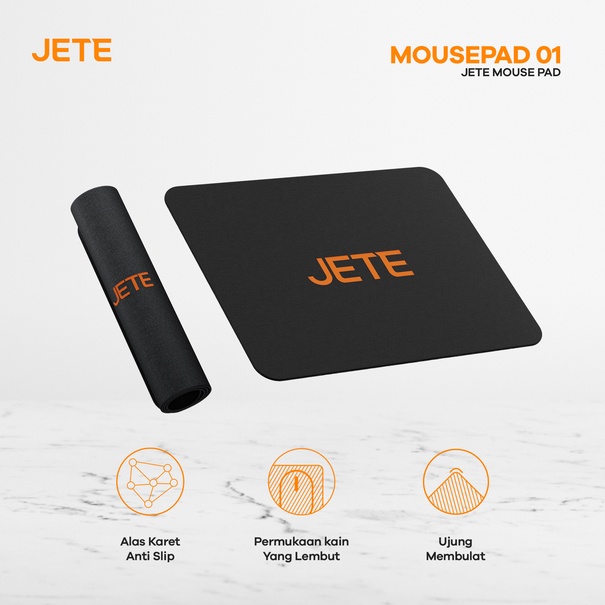 Mouse Pad JETE Mousepad 1 Ukuran Kecil 18 x 22 cm - Anti Slip