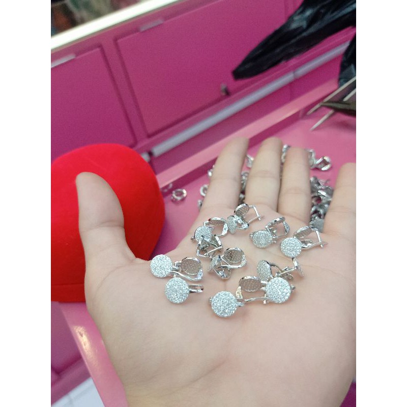 ANTING JEPIT DEWASA PERAK 925 IMPORT LAPIS MAS PUTIH