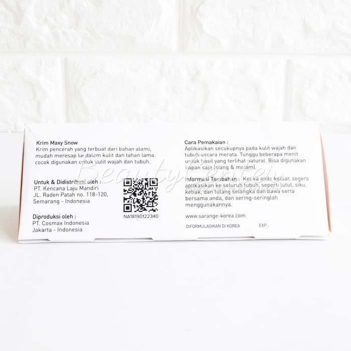 [TC] SARANGE Maxy Snow Natural Whitening Cream