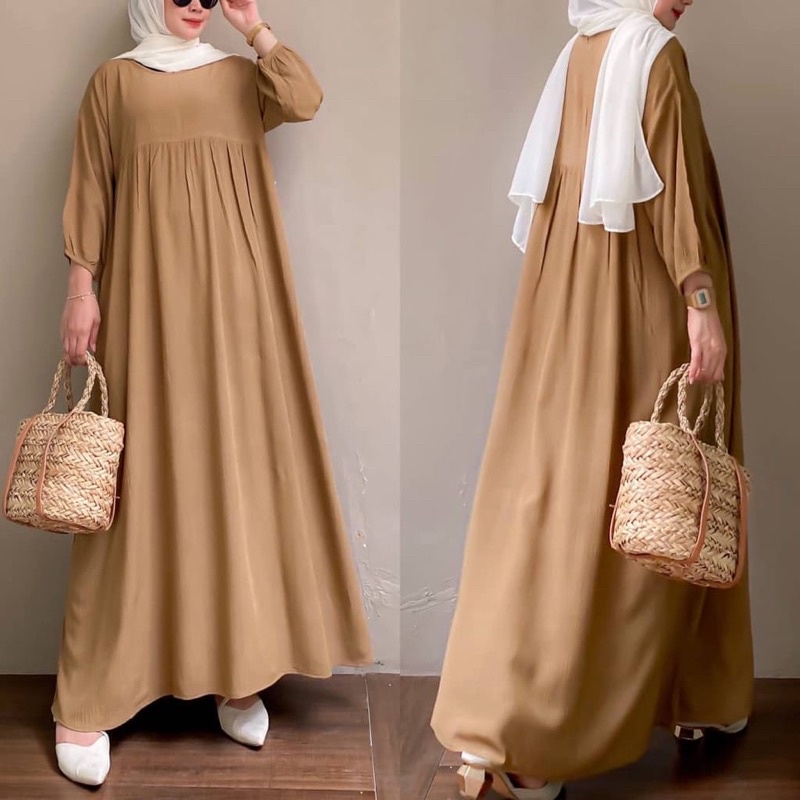 (DBY) GAMIS MIDI BURZANA DAILY MIDI DRESS RAYON UNIQLO