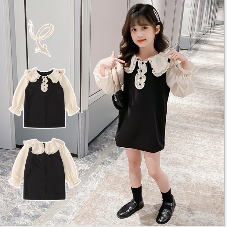 babyfit 3,5-8thn dress BLACK DELIA baju terusan gaun pendek anak perempuan