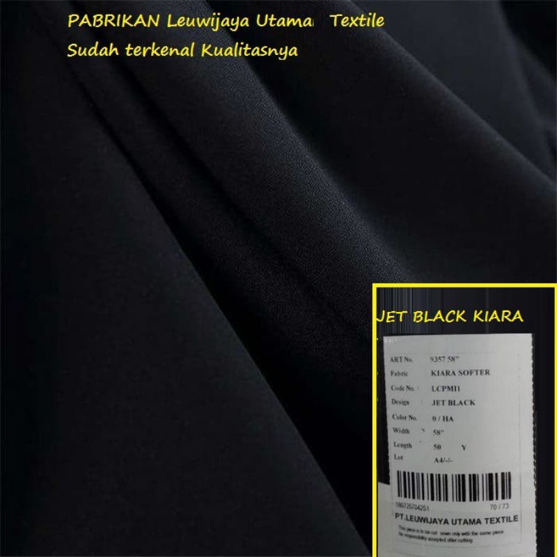 Bahan kain jet black by grosir bukittinggi hijab berkah