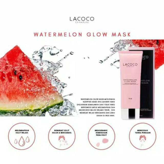 Lacoco Watermelon Glow Mask Sleeping Mask Original