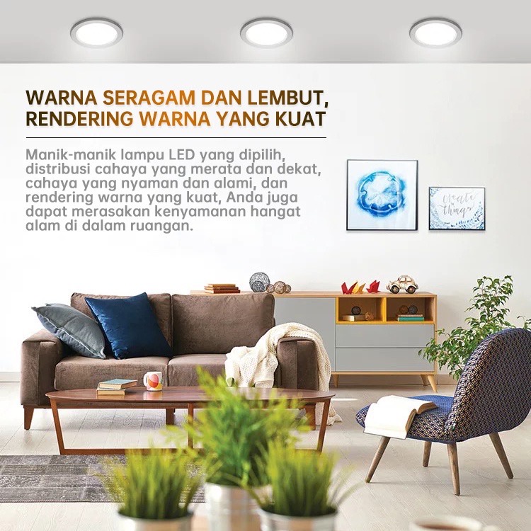 Lampu Panel Downlight LED Mitsuyama 6W / 10W / 12W / 18W Bohlam Plafon Inbow Lamp Bulat Cahaya Putih