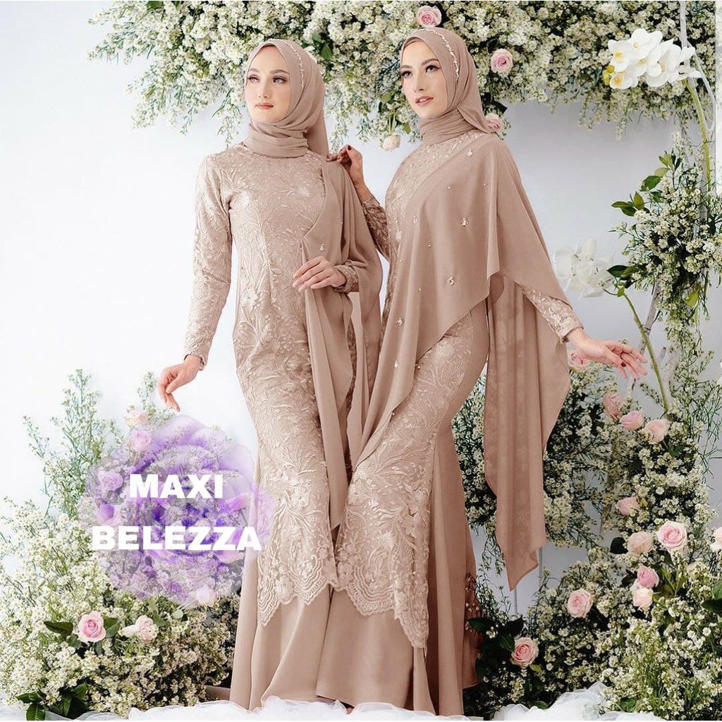 ESME- Maxi Beleza/ COD/ Gamis Brukat Terbaru/ Maxi Brukat Muslim/ Maxi Dress Kekinian/Fashion Muslim