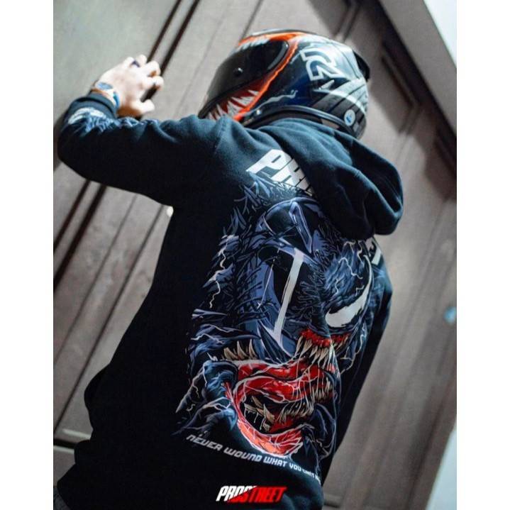 Jaket Hoodie Prostreet ( ASLI BAHAN TEBAL ) Sunmori X-Treme Rider Black Edition Sweater Prostreet Jmbo ukuran M sampai XXL COD