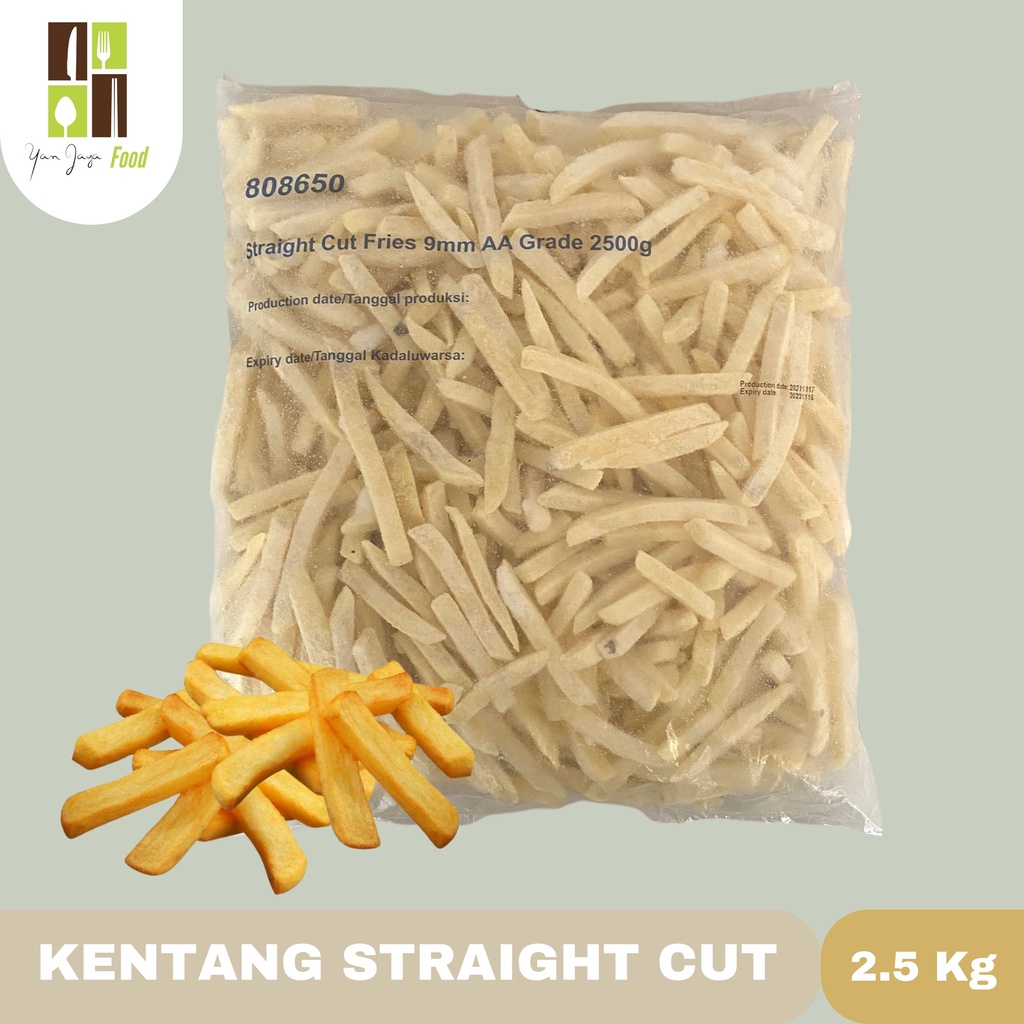 Kentang Straight Cut Frozen Renyah Enak Bersih &amp; Bagus [Repack 500GR/1KG]  &amp; 2.5KG