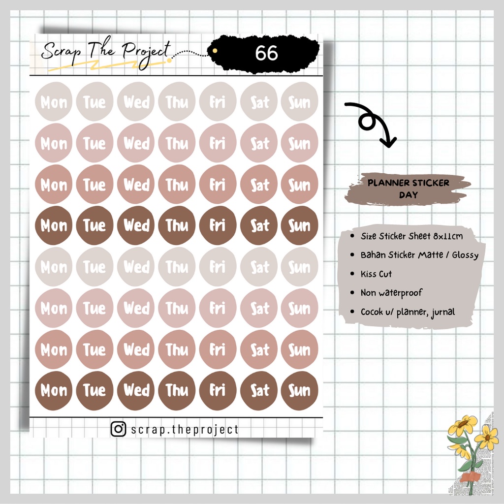 

STICKER PLANNER JOURNAL / STICKER DAY WEEKLY / STP - 66