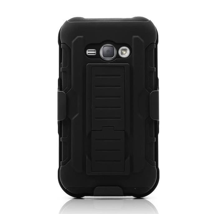NEW CASE STAND HOLSTER BELT CLIP SAMSUNG J1 ACE J110 FULL ARMOR FUTURE - HITAM MILENIA