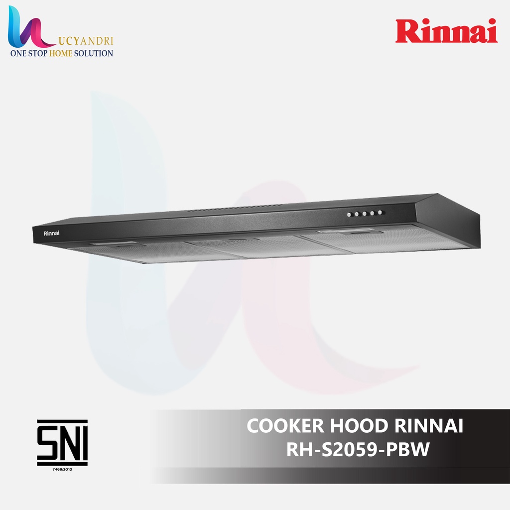 COOKER HOOD RINNAI RH-S2059-PBW SLIM VENTILATING RECYCLING BLACK