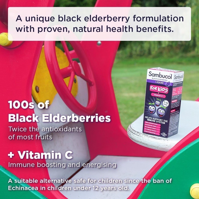 Sambucol kids UK version Vitamin C vit c  black elderberry 120ML