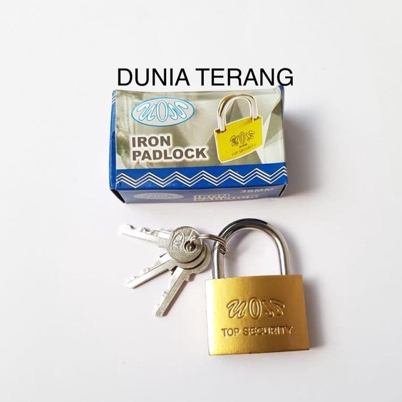 Gembok Besi CAT KUNING VION 38mm kotakan - Gembok Koper Tas Laci Pintu Lemari  - Kunci Gantung Kotak Suara -  Yellow Iron Padlock 38mm