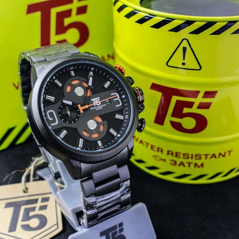 Jam T5 H 3610 original chronograph stainless water resist bergaransi free box