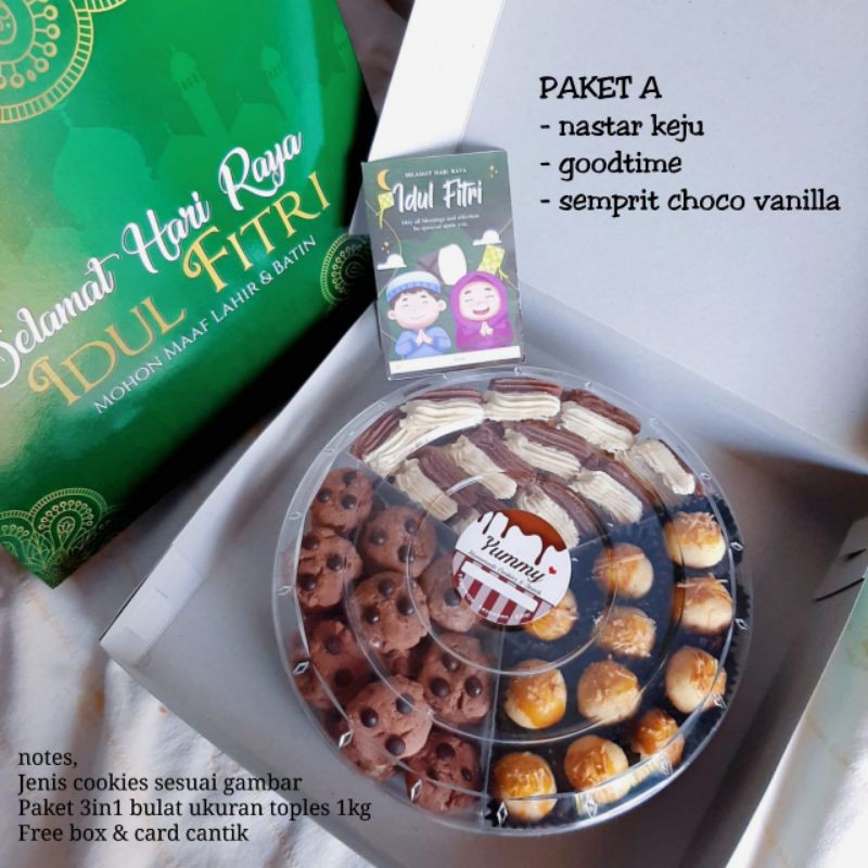 

HAMPERS KUE LEBARAN ENAK DAN MURAH 3IN1 PAKET A