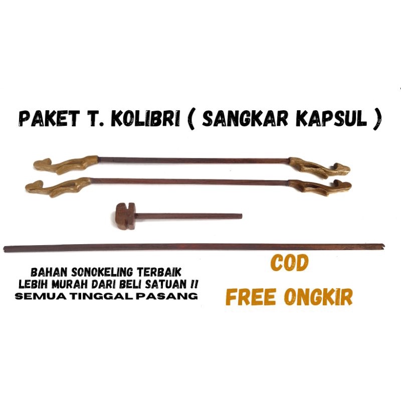 PAKET TANGKRINGAN KONIN / KOLIBRI SANGKAR KAPSUL CUSTOM BAHAN SONOKELING SERUT TERBAIK