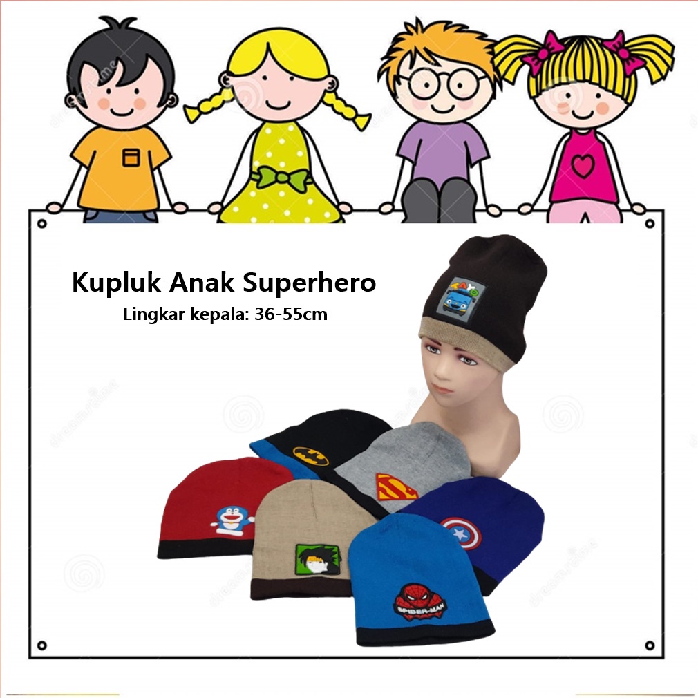 Kupluk/Beanie Hat/Topi Beni Anak Slaur Lingkar 36-55cm