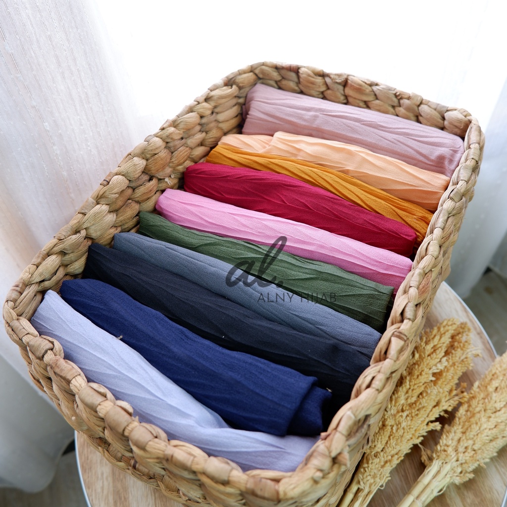 Alny Hijab - Zafron Pashmina Plisket Padi Full / Hijab Pashmina Padi Plisket Full