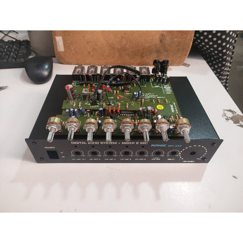 kit power aktif karaoke mixer 6 mic mandolin + bok