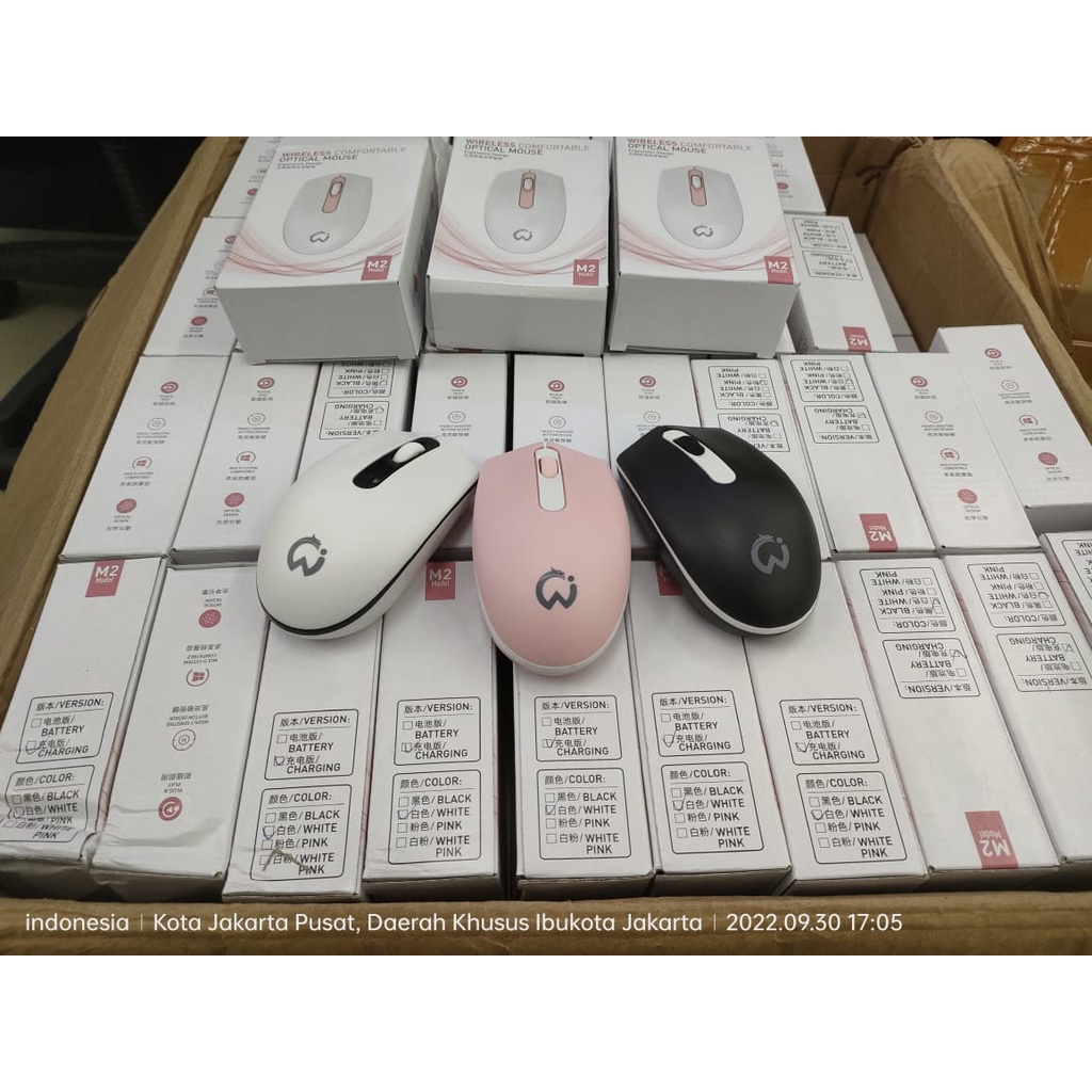 mouse wireles cahrger m2 murah free batrai ricash silent mouse