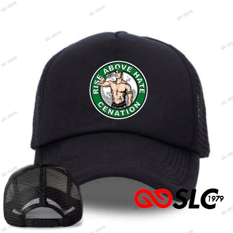TOPI JARING TRUCKER HAT CAP JOHN CENA CUSTOM NAMA LOGO SENDIRI S1