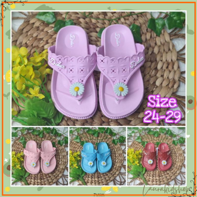 Sandal Anak Perempuan Import Sandal Capit Flower Size 24-29 laurakidshop