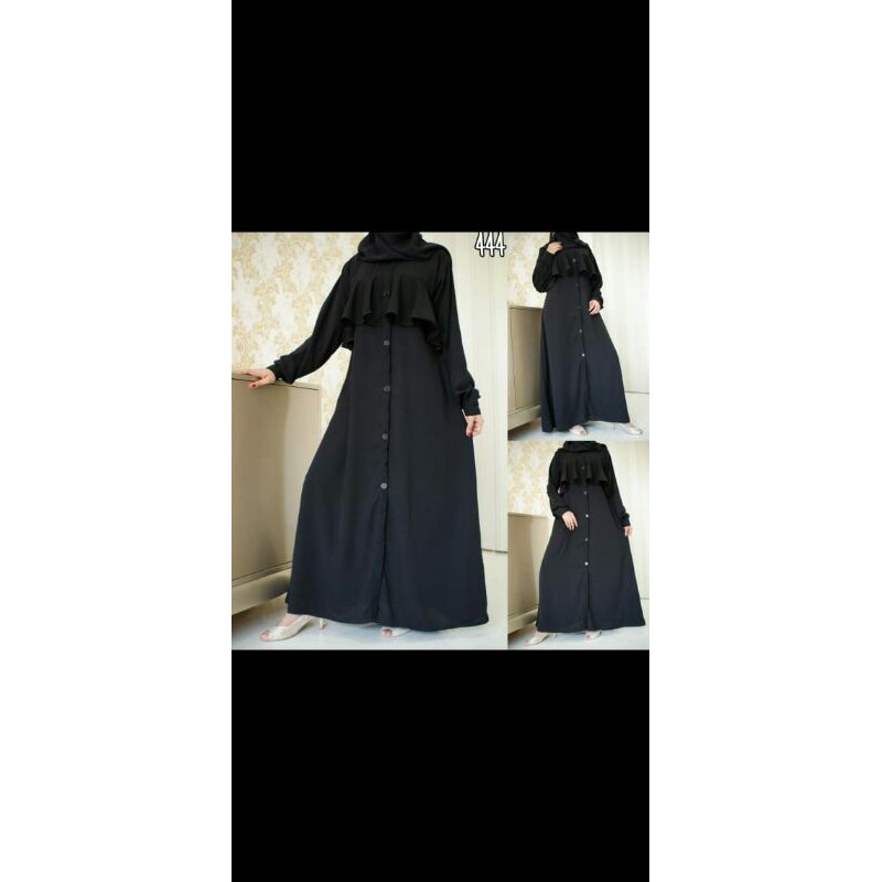 PAKET USAHA ABAYA JET BLACK  6 KODI  002 A.collection - GAMIS KEKINIAN/GAMIS DEWASA/GAMIS ANAK LUCU/