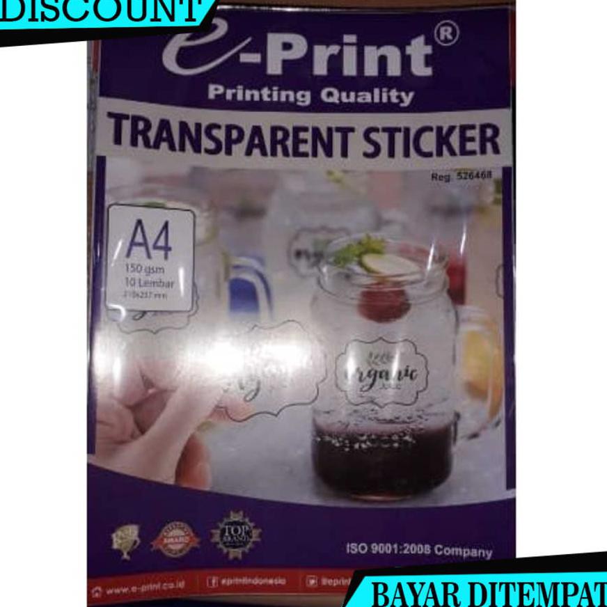 

(BAYAR DITEMPAT) PERPACK KERTAS FOTO EPRINT - A4 150GSM - 10S TRANSPARANT STICKER NA3344