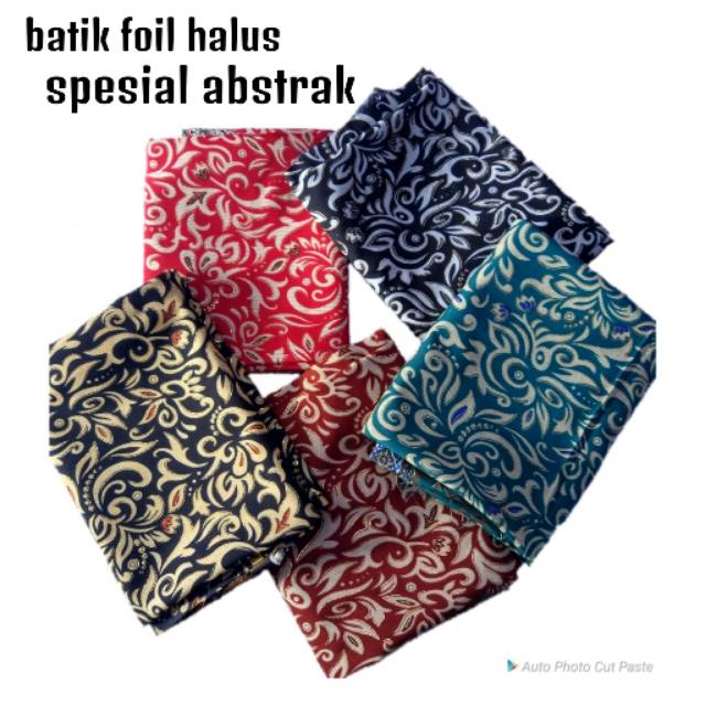 Bahan kain batik  foil halus spesial motif abstrak  batik  