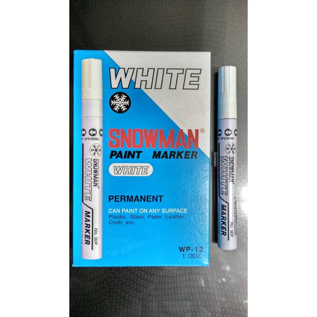 

[Promo] Snowman Spidol Permanent Paint Marker White Putih WP 12 Diskon