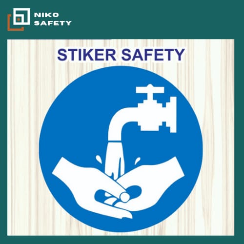 

Sticker Safety Sign / Stiker Cuci Tangan Sebelum & Sesudah Bekerja P3K / Sticker Custom Nico Safety