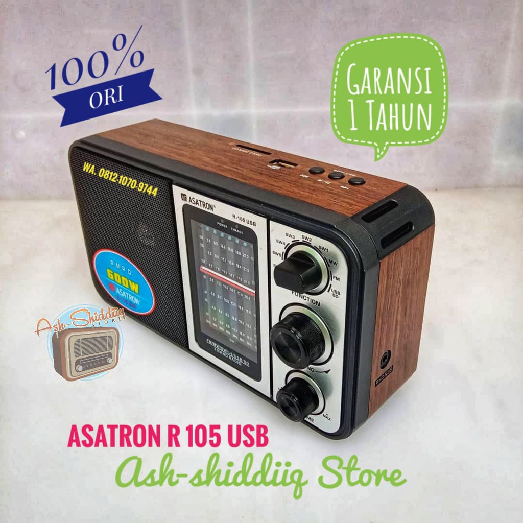 Radio FM AM SW1-6 Asatron R 105 USB Klasik 100% ORI