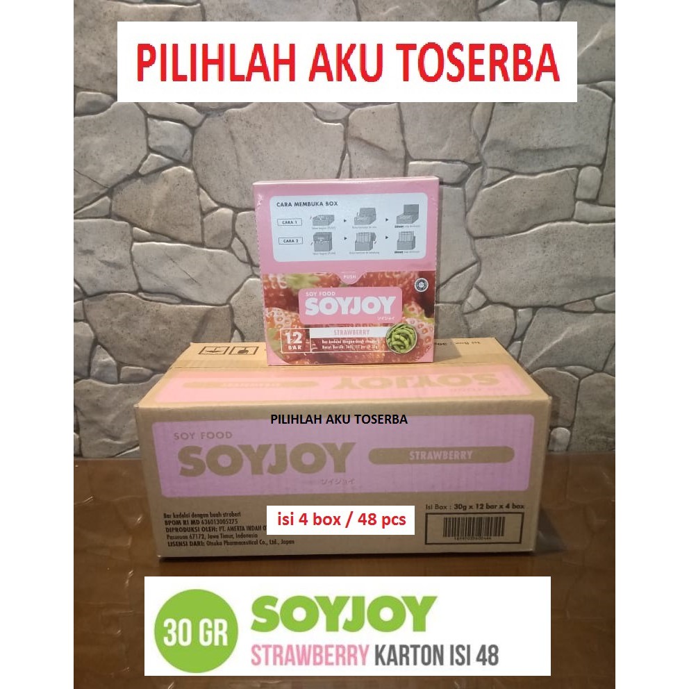 SOYJOY STRAWBERRY 30 gr - ( HARGA 1 KARTON ISI 4 BOX / 48 pcs )