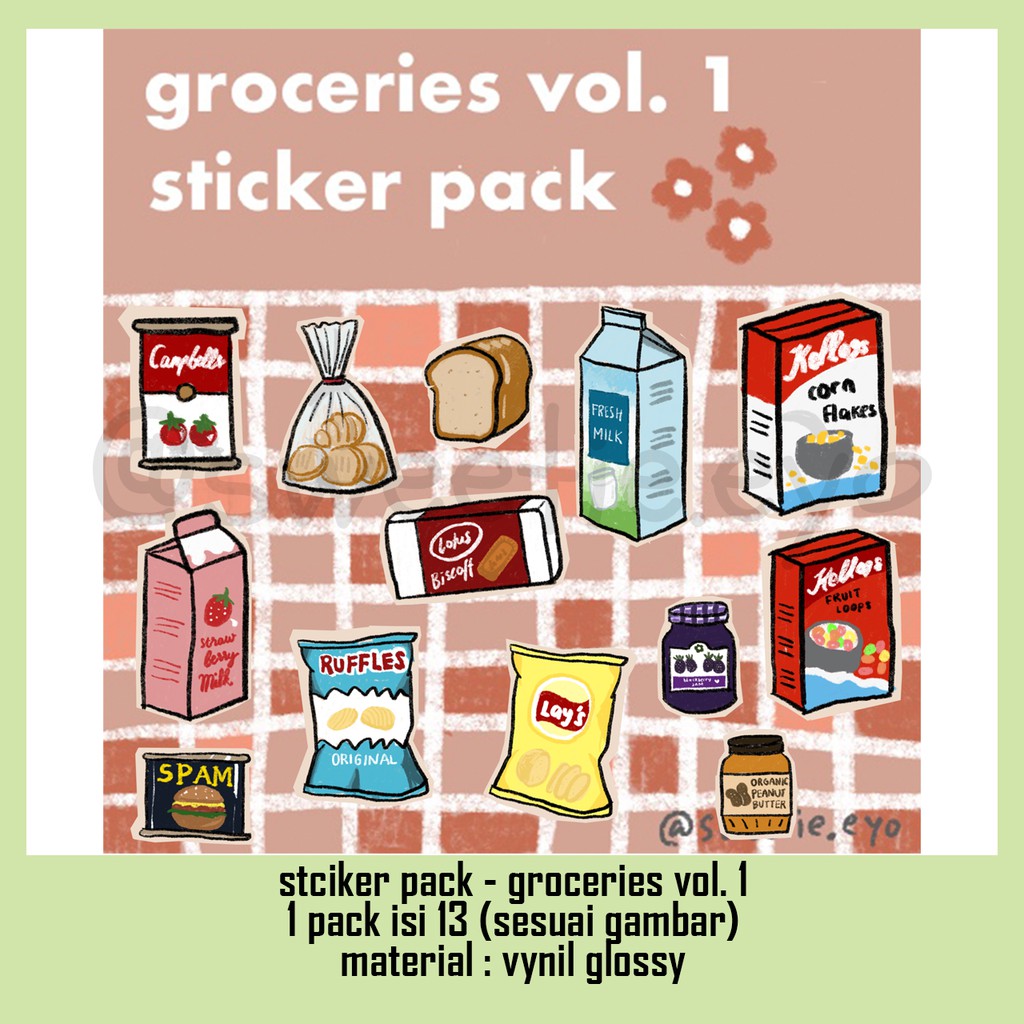 

sticker pack / sticker lucu - groceries vol. 1