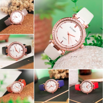 JAM TANGAN ORIGINAL FOLADY MURAH FASHION DIAMOND WOMAN WATCH / FY002