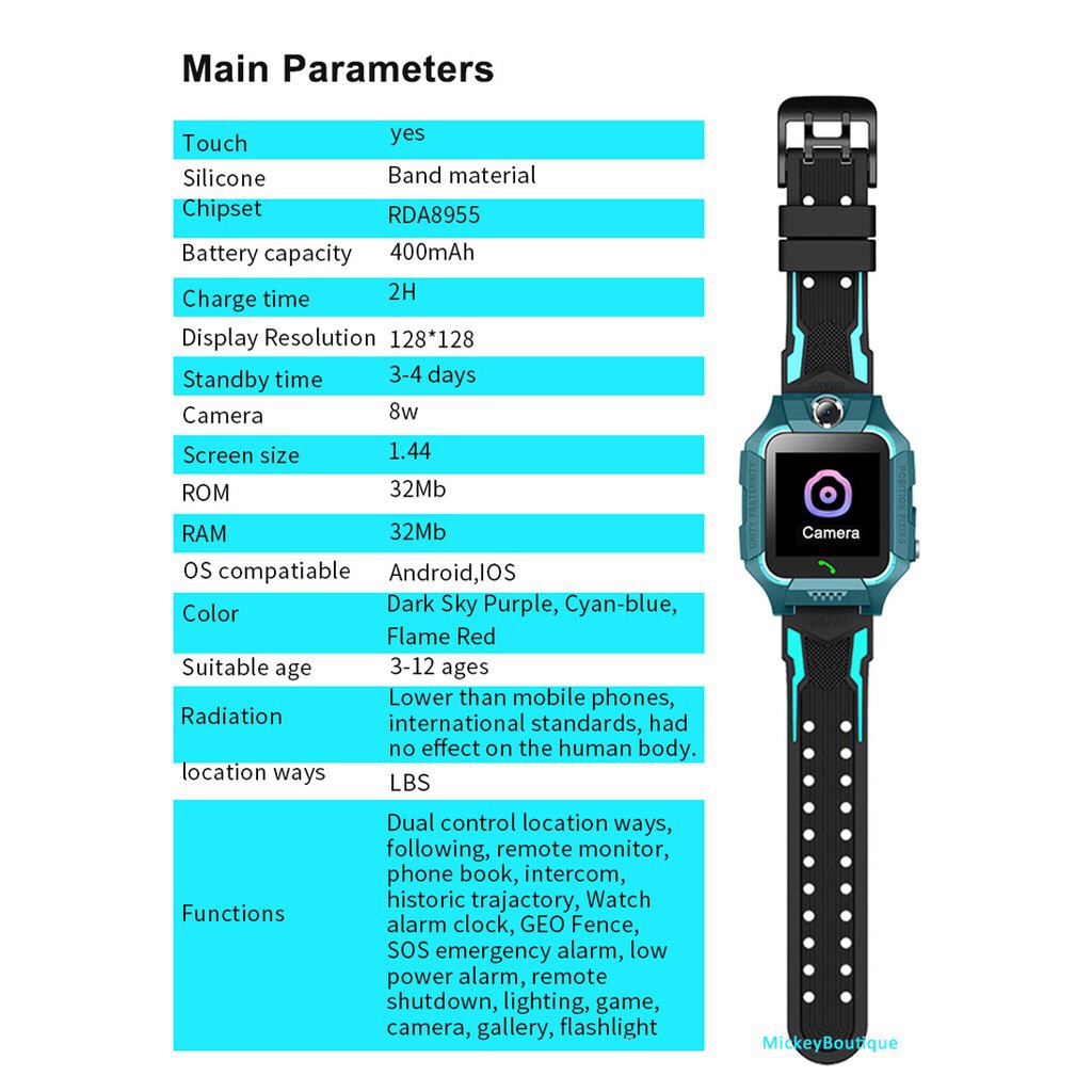 [✅READY] Z6 Q12 Anti Air Kids Smart Watch Anak SOS LBS Jam Tangan Pintar Menonton